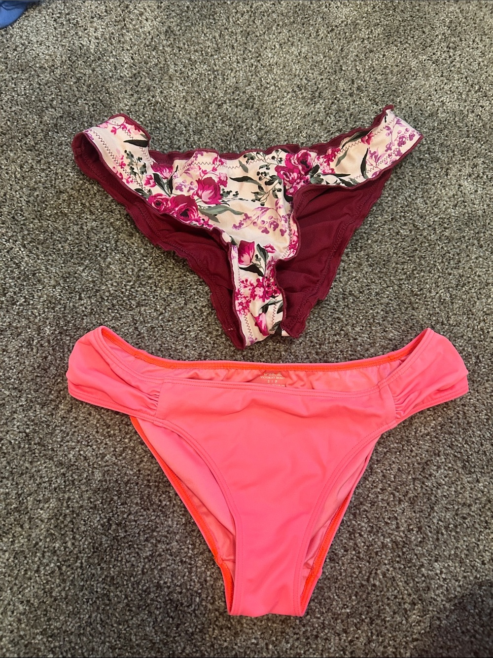 PINK Victoria's Secret Floral & Neon Pink Bikini Bottoms - Two-Pack